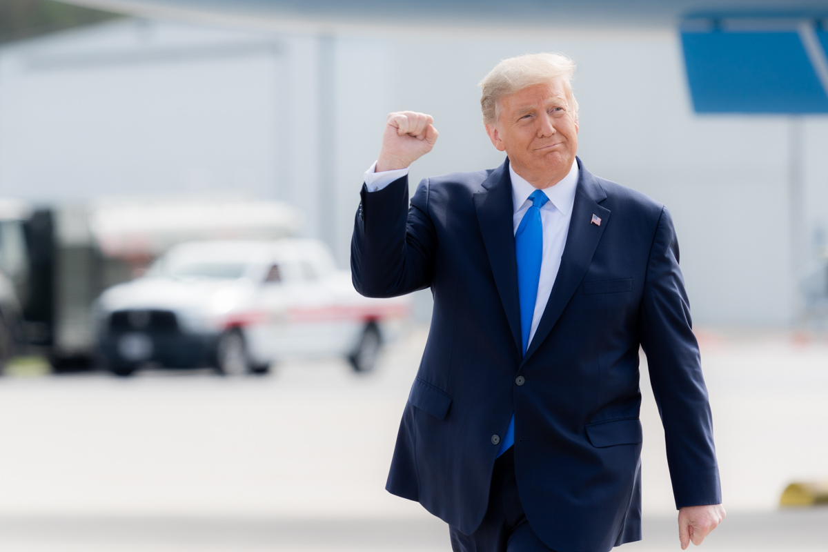 US President Donald Trump after the US–Iran deal that reopened the Strait of Hormuz · public-domain official image